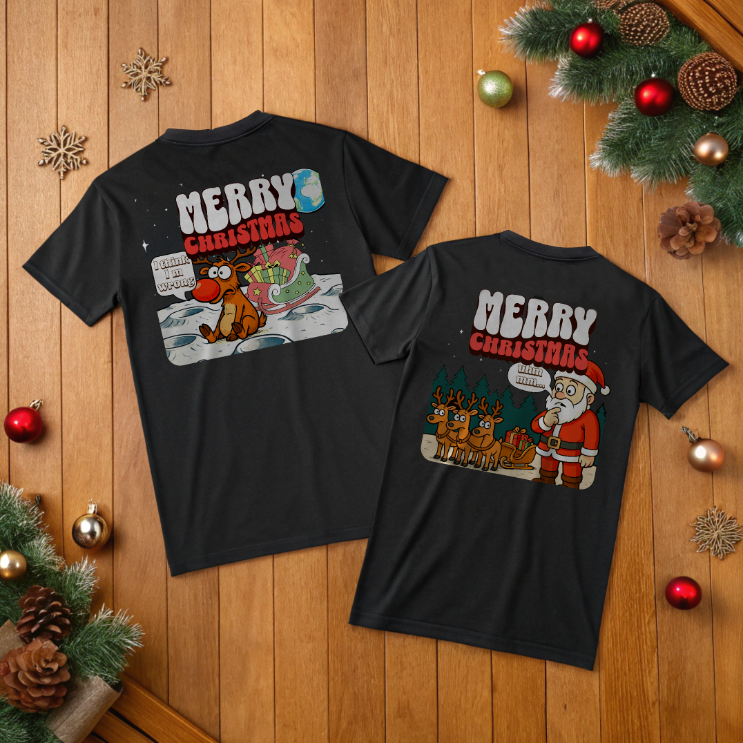 Lustiges Weihnachts- / Partner  T-Shirt "Santa sucht"