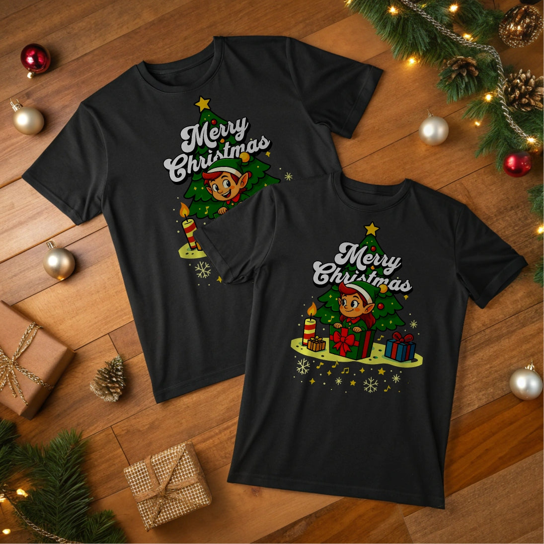 Schönes Weihnachts T-Shirt "Elfen (w)"